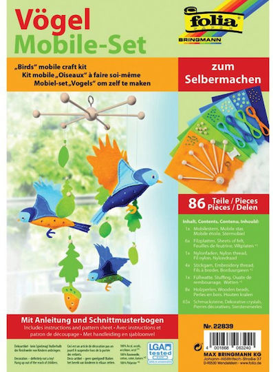 Folia Kinderhandwerk 384746 Set zur Herstellung von Mobiles 86Stück