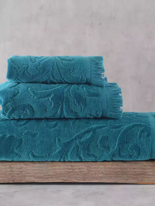 Rythmos Bath Towel Set 3pcs Sienna Petrol Blue ...