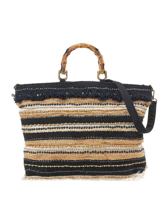 Verde Damen Strandtasche 14-0277 Baumwolle Schwarz