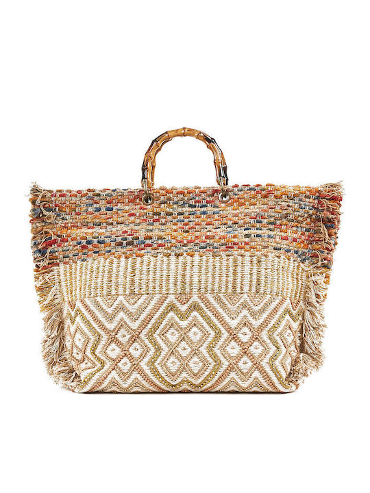 Verde Damen Strandtasche 14-0257 Baumwolle Mehrfarbig