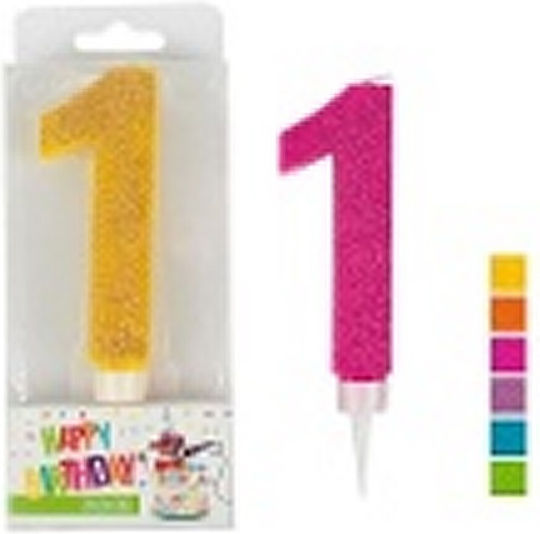 Exas Paper Birthday Candle Number "1" Multicolored 114942005