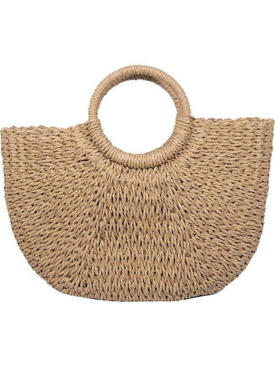 Stroh Strandtasche Beige