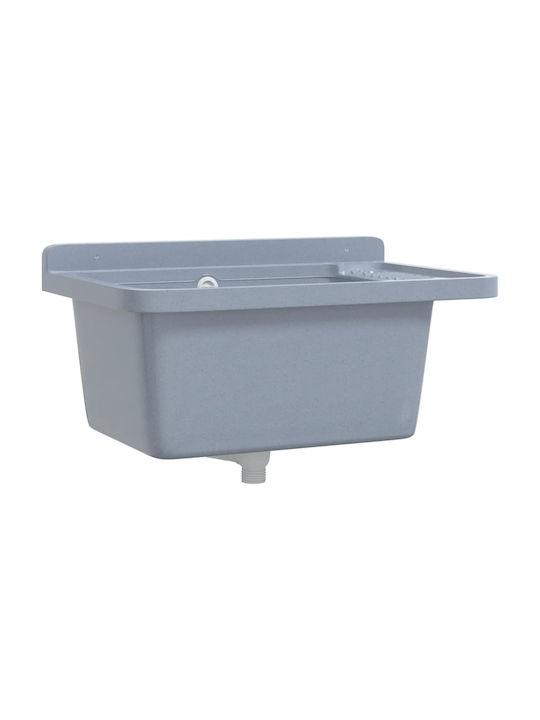 vidaXL Wall Mounted Vessel Sink Porcelain 60x40x28cm Grey