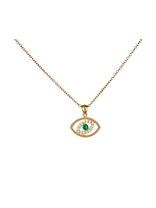 Evil Eye Zircon Pendant Gold K9 P-71445 Yellow Gold K9