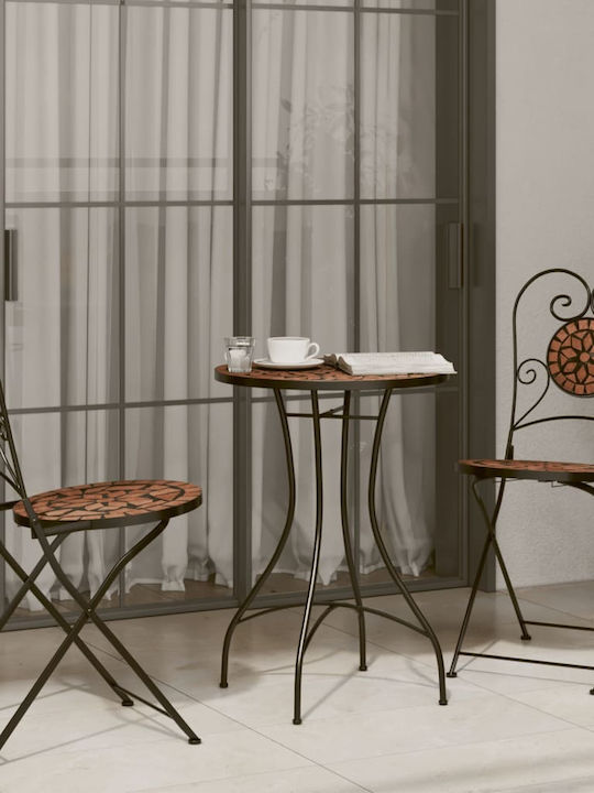 Masa Fer forjat pentru spații exterioare mici cu schelet metalic Terracotta 50x50x70buc