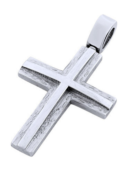 Iris Gold Men's White Gold Cross 14K