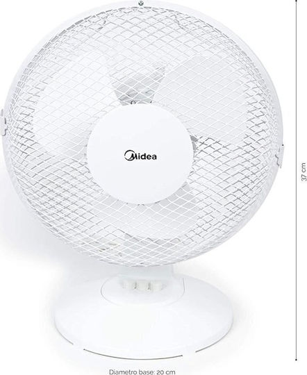 Midea Tischgerät Ventilator 25W mit Fernbedienung Weiß
