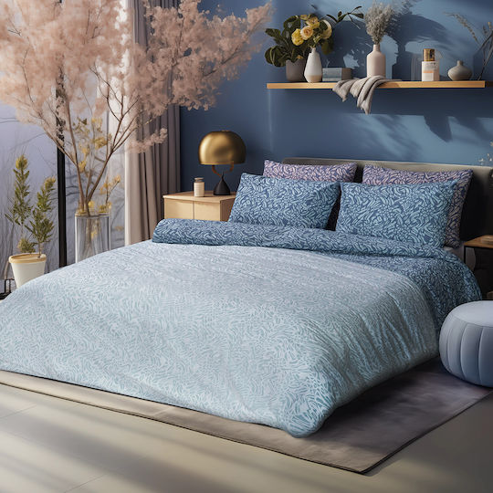 Beauty Home Σετ Παπλωματοθήκη Μονή με Μαξιλαροθήκη 165x245cm Bora Art 12081 Πετρόλ