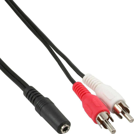 InLine Cablu Audio Cabluri Jack 3,5 Mm Male - 3,5 Mm Female Negru 5m 89940E