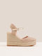 Women's Leather Platform Espadrilles Gold