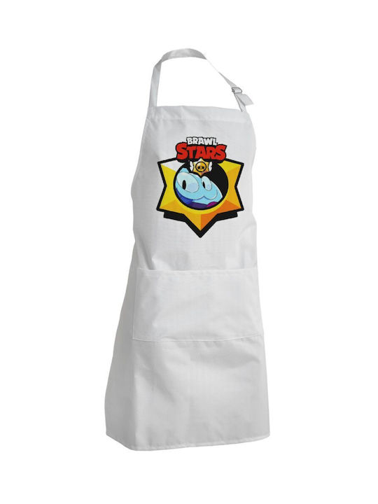 Koupakoupa Brawl Stars Squeak Αδιάβροχη Ποδιά Κουζίνας Λευκή KP_24410_apron-bbq-adult