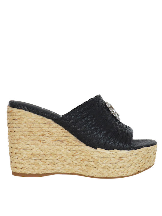 Guess Platforme dama în stil espadrile Negre