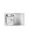 Sanitec Cometa 11441 Vessel Sink Right Inox Satin W79xD50cm Silver