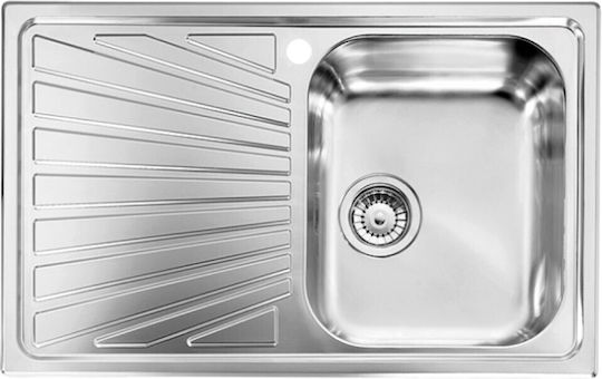 Sanitec Cometa Drop-In Küchenspüle Linkshänder Inox Satiniert M79xB50cm Silber