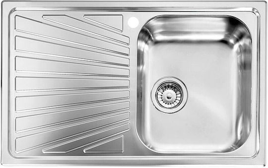 Sanitec Cometa Drop-In Küchenspüle Linkshänder Inox Satiniert M79xB50cm Silber