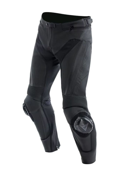 Dainese Delta Men's Summer Leather Motorcycle Pants Black