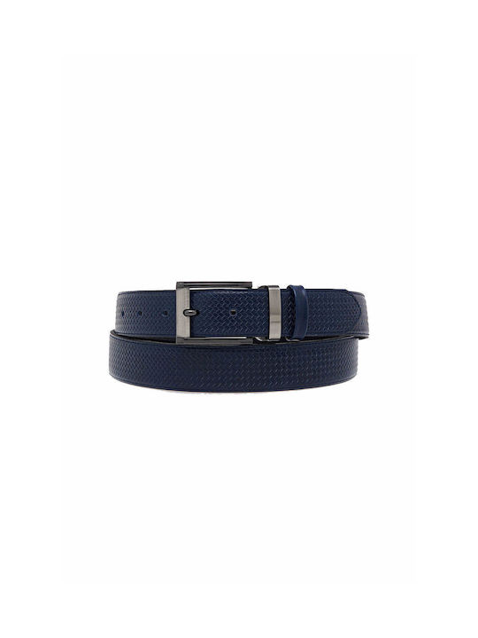 William G Men's Leather Belt Blue