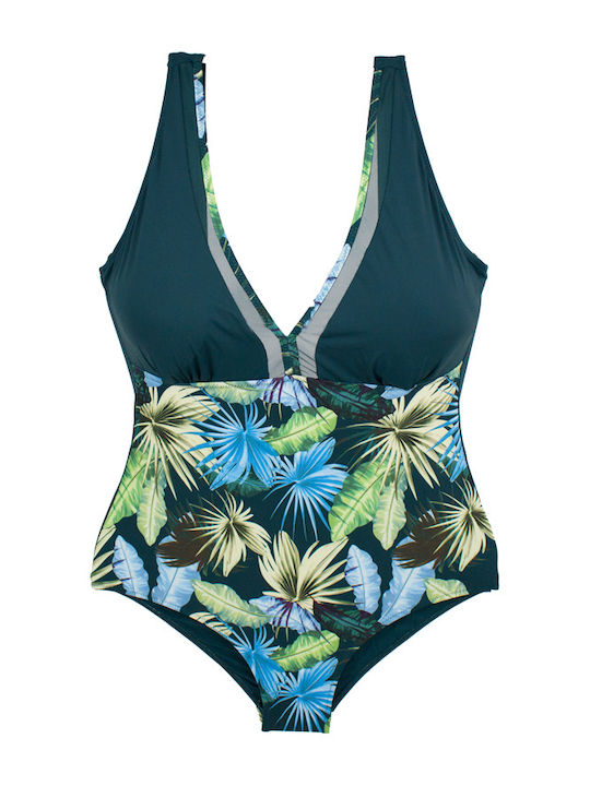 Bonito One-Piece Swimsuit Floral Green