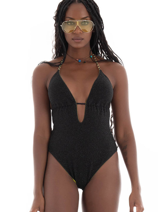 4Giveness One-Piece Swimsuit with Cutouts Black