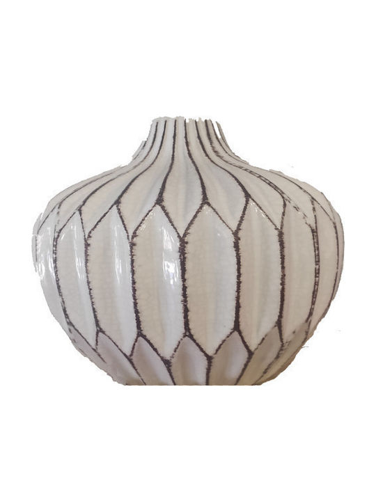 Lalos Vază Decorativă Ceramică Ιόνιο Alb 10x4x17cm 1buc