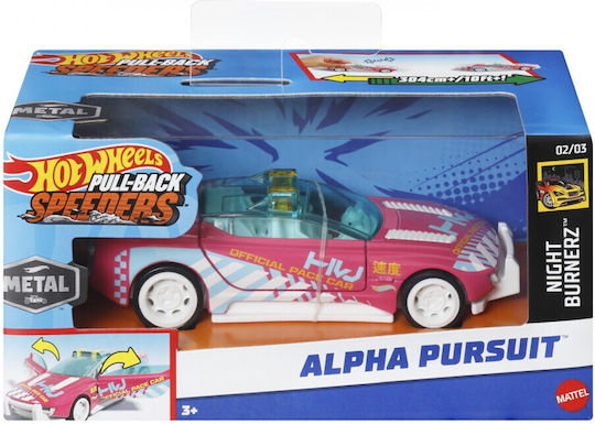 Sistem de tragere înapoi pentru mașini Hot Wheels Metallic Alpha Pursuit, scară 1:43