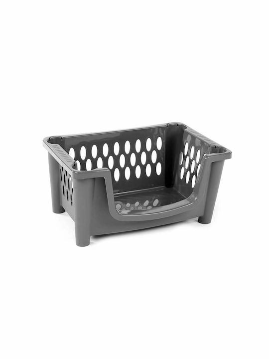Homeplast Καλάθι Αποθήκευσης Πλαστικό Γκρι 48.5x34x25cm
