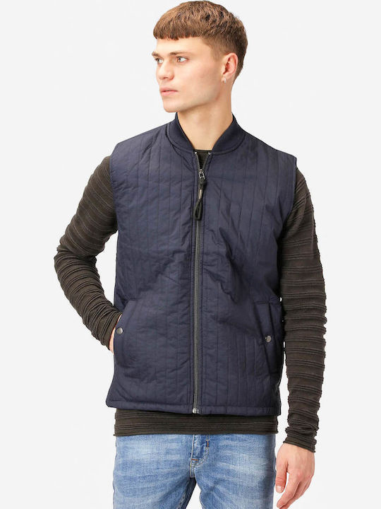 Ärmellos Jacke Puffer Marineblau