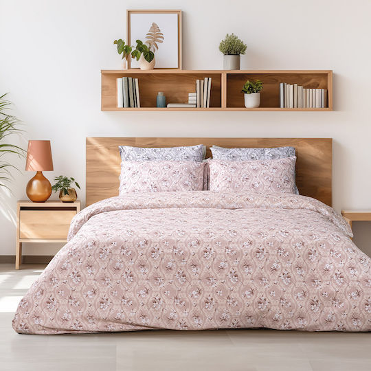 Beauty Home Set Duvet Cover Super King 220x240cm Salmon 12189PMYD 3 Pieces
