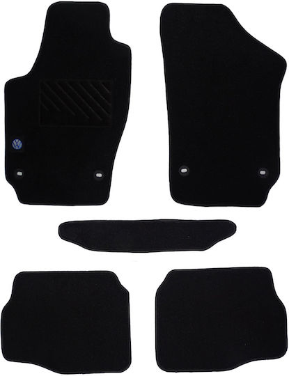 Autopataki Set of Front and Rear Mats 5pcs for Volkswagen Polo 2002-2009 Black