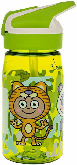 Laken Animals Tritan Plastic Kids Water Bottle with Straw Green 450ml