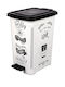 Viosarp Waste Bin Waste Plastic with Pedal White 25lt 1pcs