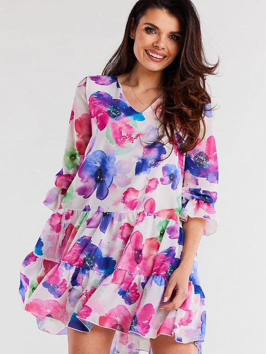 Awama Rochie cu Volane colorful