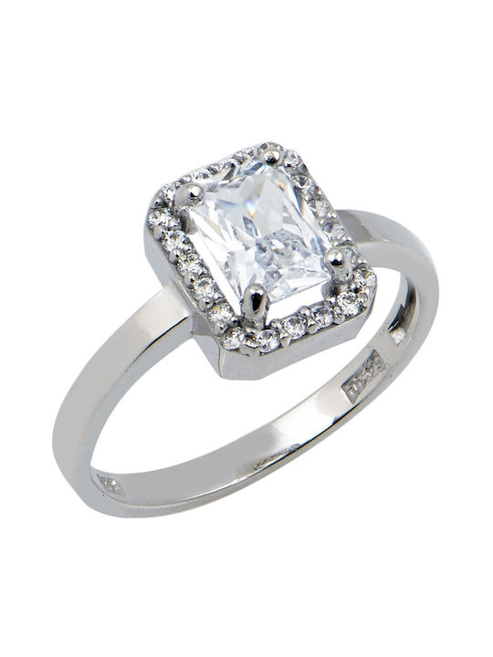 White Gold Ring 14k Zircon 3441l