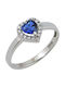 White Gold Ring 14k Blue Zircon 3435λ