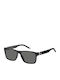 Tommy Hilfiger Men's Sunglasses With Black Horn-Rimmed Frame And Grey Polarized Lens TH1718/S RIW/M9