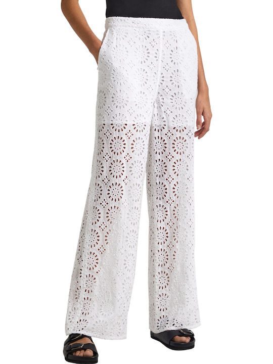 Maggy Damen Stoff Hose Weiß