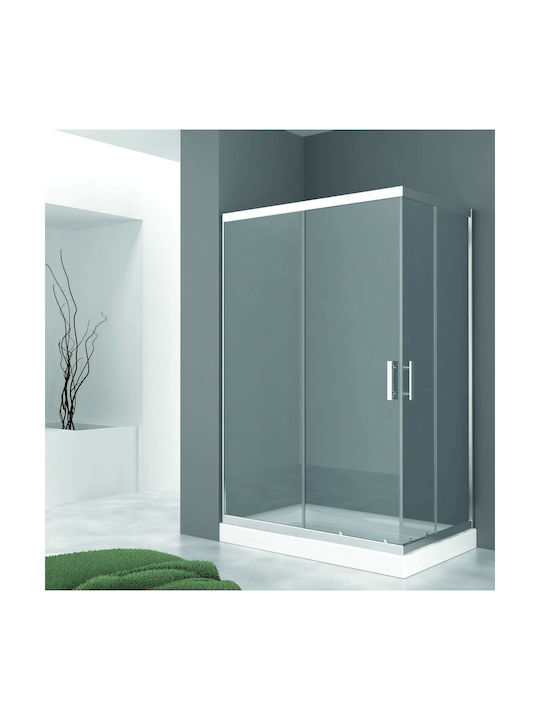Orabella Καμπίνα Ντουζιέρας με Συρόμενη Πόρτα 130x70x200cm Clear Glass Chrome
