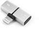 2in1 Lighting Adapter Hf Audio Charging Kompatibel mit iPhone 2 X Lighting 5V/2A 48kHz/24-Bit Silber