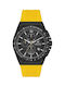 Beverly Hills Polo Club Dual Time Watch Battery with Yellow Rubber Strap