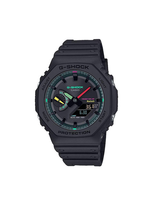 Casio Analog/Digital Uhr Chronograph Batterie mit Schwarz Kautschukarmband