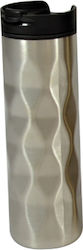 Sidirela City Glass Thermos 450ml Gold