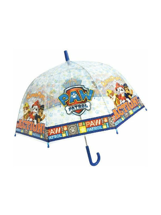 Chanos Kids Curved Handle Umbrella Βροχής with Diameter 48cm Transparent