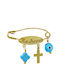 Child's Safety Pin Charm, Gold 9k P1071