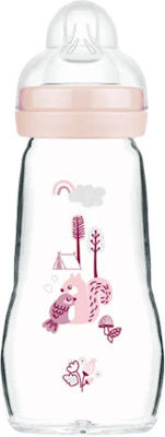 Mam Glasflasche Gegen Koliken mit Silikonsauger für 2+ Monate Pink Squirrel 260ml 1Stück