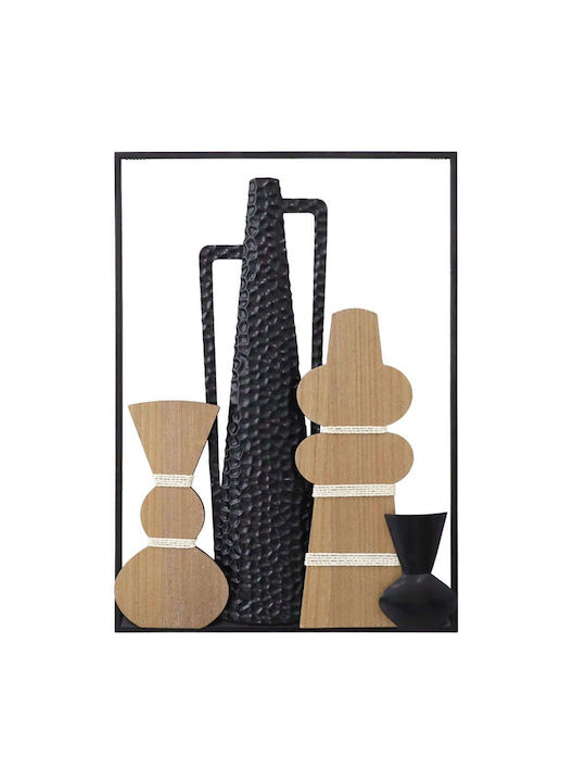 Marhome Gemischte Kunst Hölzernes Schwarz 59,7x3,2x42,5cm