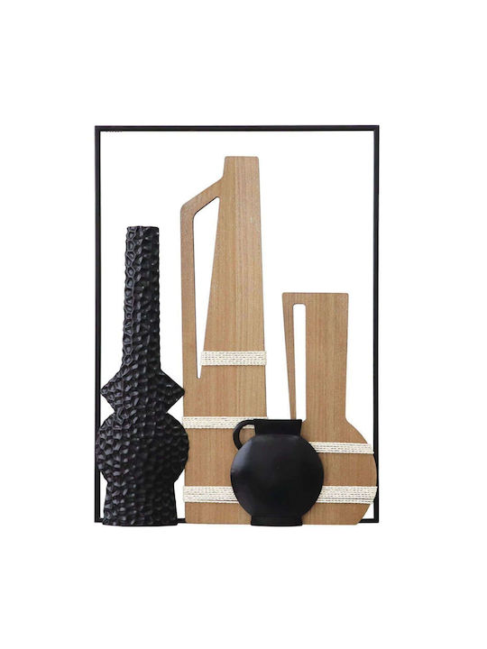 Marhome Gemischte Kunst Schwarzes Hölzernes 59,7x3,8x42,5cm