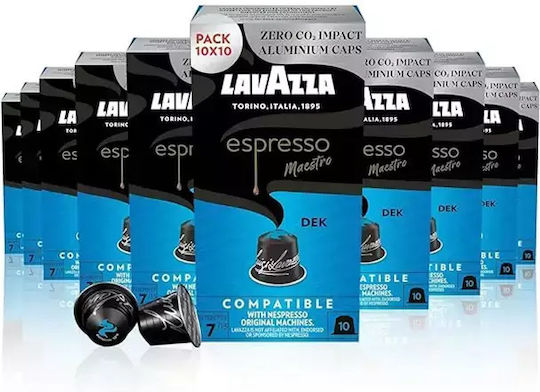 Lavazza Κάψουλες Espresso Maestro Decaffeine Συμβατές με Μηχανή Nespresso 100caps