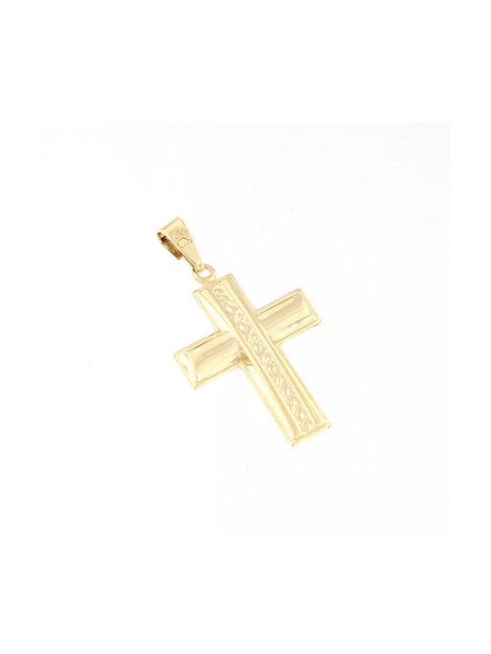 Herren Goldkreuz K9 glänzende Oberfläche