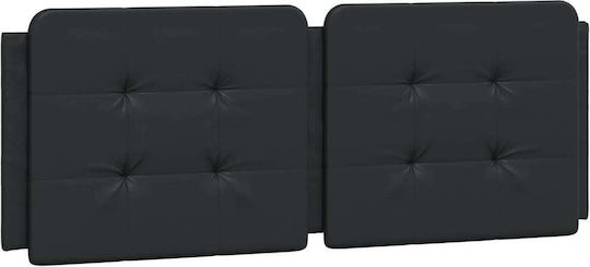 vidaXL Leather Bed Headboard Cushion Black 120x48cm