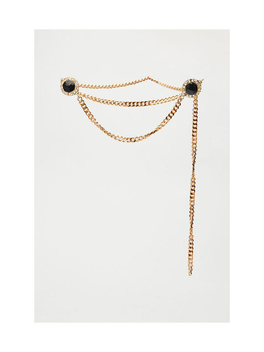 Leather Twist Women's Belt Chain Gold